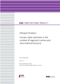 Iranian Cyber-Activities in the Context of Regional Rivalries and International Tensions