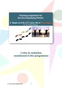 Links to Websites Mentioned in the Programme