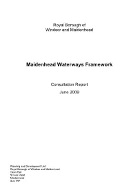 Maidenhead Waterways Framework Consultation Report