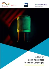 Open Voice Data in Indian Languages Preface