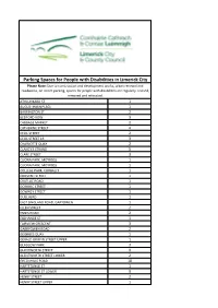 Parking Spaces for People with Disabilities in Limerick City