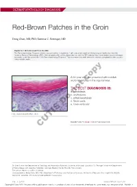 Red-Brown Patches in the Groin