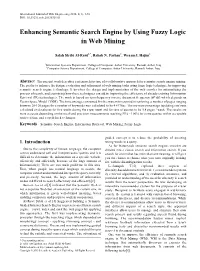 Semantic Search Engine, Information Retrieval, Web Mining, Fuzzy Logic