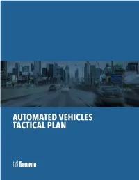 Automated Vehicles Tactical Plan Intentionally Left Blank Acknowledgments