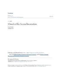 Church of the Second Incarnation Rubel Shelly Rshelly@Rc.Edu