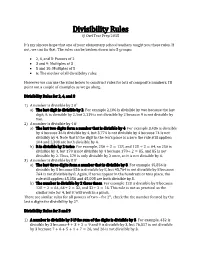Divisibility Rules © Owl Test Prep 2015