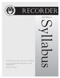 Recorder Syllabus Message from the President 3 Preface