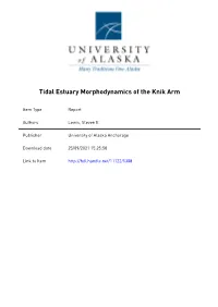 Signature Page TIDAL ESTUARY MORPHODYNAMICS of the KNIK