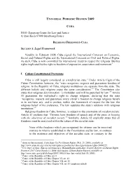 Universal Periodic Review 2009 Cuba