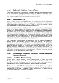 A4a.1 Biodiversity, Habitats, Flora and Fauna A4a.1.1 Regulatory Context