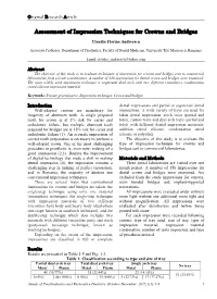 Assessment of Impression Techniques for Crowns and Bridges