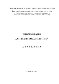 „Atvirasis Kodas Švietime“