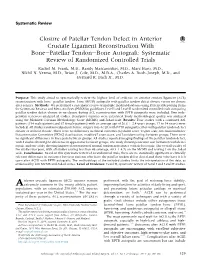 Closure of Patellar Tendon Defect in ACL Reconstruction