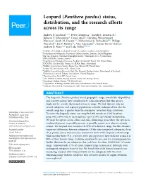 Leopard (Panthera Pardus) Status, Distribution, and the Research Efforts Across Its Range