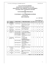 M.Tech Degree Program Vlsi Design and Embedded Systems