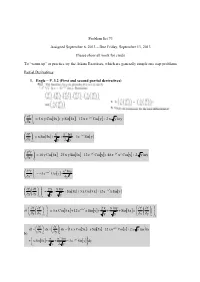 Problem Set #3 Assigned September 6, 2013 – Due Friday, September