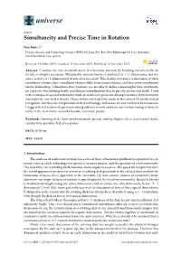 Simultaneity and Precise Time in Rotation