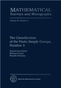 The Classification of the Finite Simple Groups, Number 3