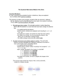 The Quantum Mechanical Model of the Atom