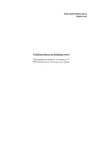 Trihalomethanes in Drinking-Water