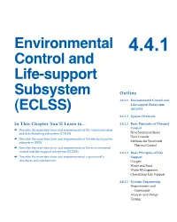 4.4.1 Environmental Control and Life-Support Subsystems (ECLSS)