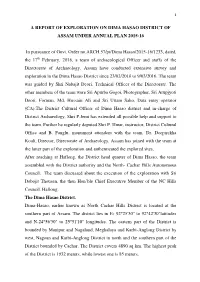 A Report of Exploration on Dima Hasao District of Assam Under Annual Plan 2015-16