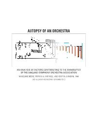Autopsy of an Orchestra: an Analysis of Factors Contributing to the Bankruptcy of the Oakland Symphony Orchestra Association