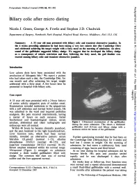 Biliary Colic After Micro Dieting