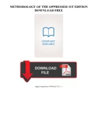 |||GET||| Methodology of the Oppressed 1St Edition