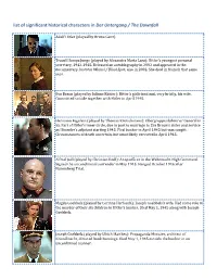 List of Significant Historical Characters in Der Untergang / the Downfall