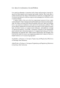 Low-Speed Aerodynamics, Second Edition