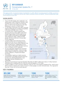 MYANMAR Humanitarian Update No