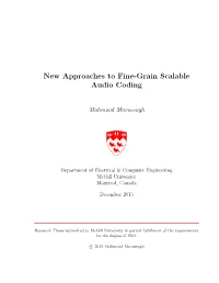 New Approaches to Fine-Grain Scalable Audio Coding