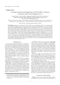 Prevalence and Clinical Significance of HGV/GBV-C Infection in Patients