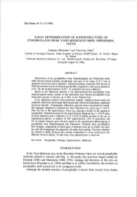 X-Ray Determination of Superstructure Of