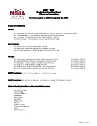 2019 ~ 2020 Nominating Committee Report Officers and Committees
