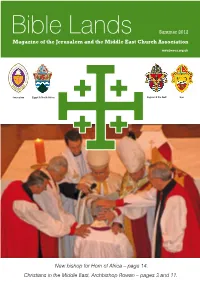 Christians in the Middle East, Archbishop Rowan – Pages 3 and 11