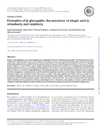 Formation of Β-Glucogallin, the Precursor of Ellagic Acid in Strawberry and Raspberry