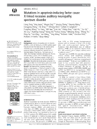 Mutations in Apoptosis-Inducing Factor Cause X-Linked Recessive Auditory