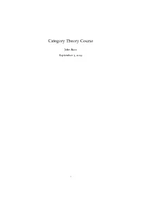 Category Theory Course