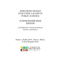 Debunking Human Evolution Taught in Public Schools