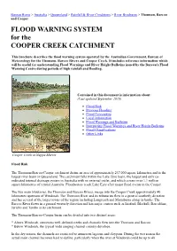 FLOOD WARNING SYSTEM for the COOPER CREEK CATCHMENT