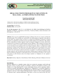 Ideal Solutions for Railway Squatting in Malaysia: Alternatives to Eviction