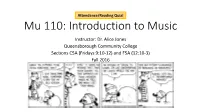Introduction to Music Instructor: Dr
