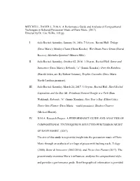 MITCHELL, DAVID J., D.M.A. a Performance Guide and Analysis of Compositional Techniques in Selected Percussion Music of Dave Maric