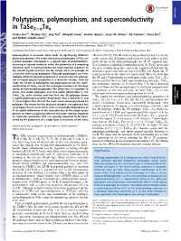 Polytypism, Polymorphism, and Superconductivity in Tase2−Xtex