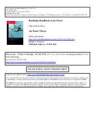 Routledge Handbook of Air Power Air Power Theory