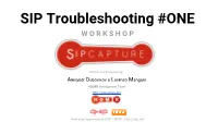 SIP Troubleshooting #ONE
