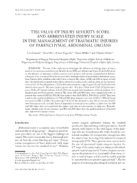 The Value of Injury Severity Score and Abbreviated Injury Scale in the Management of Traumatic Injuries of Parenchymal Abdominal Organs