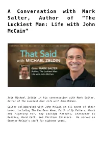 A Conversation with Mark Salter, Author of &#8220;The